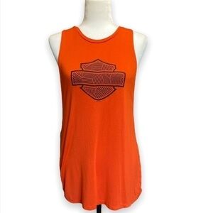 UNISEX Harley Davidson Boston tank top low cut arm holes orange 2019 Size S